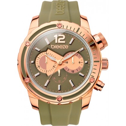 Breeze Style Compass 47,5mm Chronograph Rose Gold Rubber Strap 110401.4